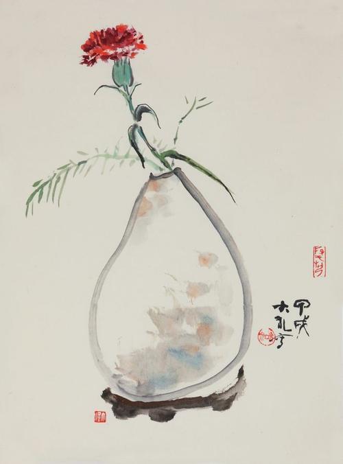 【国画作品 —— 康乃馨】