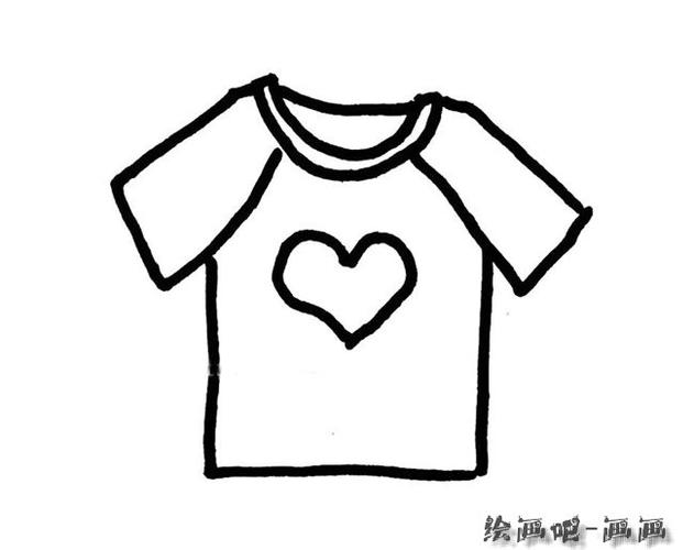 四张短袖t恤简笔画的简笔画画法