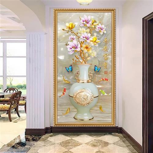 高档进门对面墙装饰画廊桌墙上的w画众客厅墙挂小招财家庭竖奢华