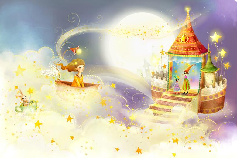 卡通唯美童话世界背景