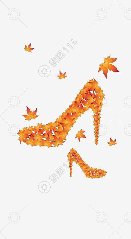搜图114分享高清秋天枫叶落叶创意高跟鞋图片免费下载,图片主题是设计