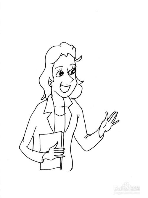 英语课本里的miss li简笔画怎么画