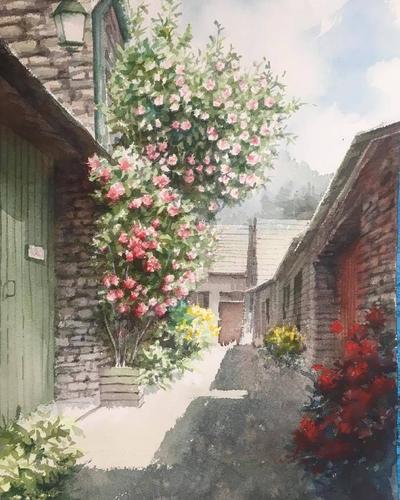 秋天清新水彩风景图片instakasaka