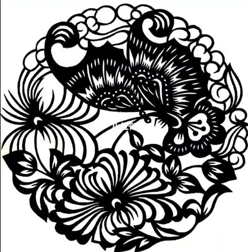 团花蝴蝶系列剪纸作品欣赏(5)