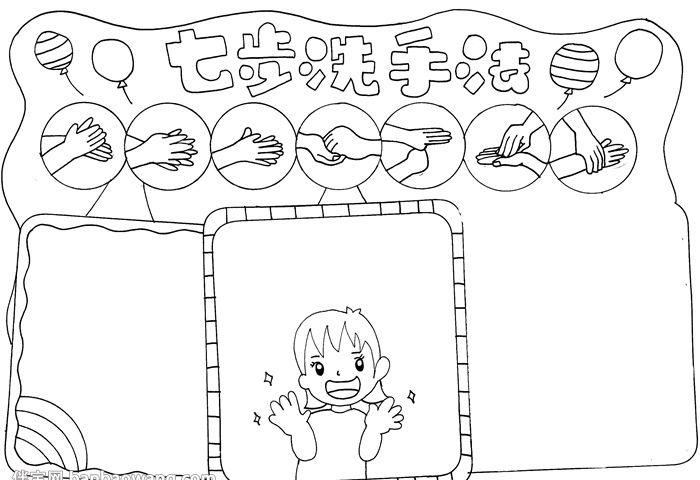 七步洗手法手抄报