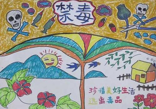 禁毒儿童画参赛作品 第1页