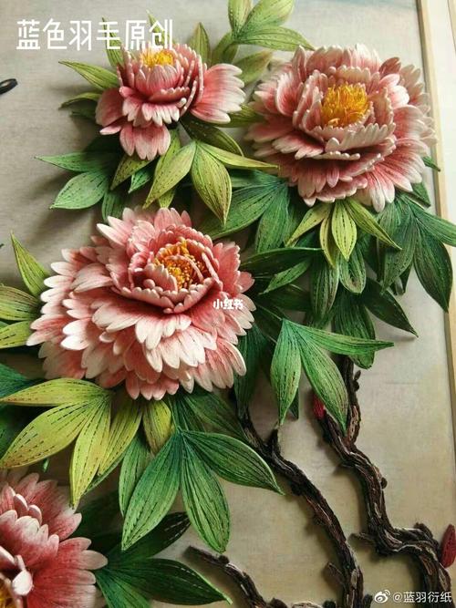 衍纸分享—牡丹花(2)_衍纸_兴趣爱好_手工