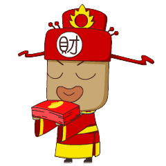 蘑菇头财神送钱gif动图_动态图_表情包下载_soogif