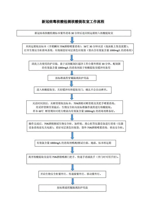 新冠病毒核酸检测核酸提取室工作流程doc1页