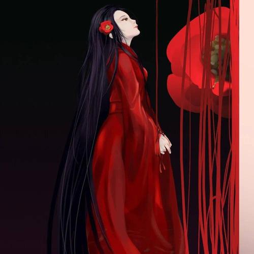 红色系古风女生头像