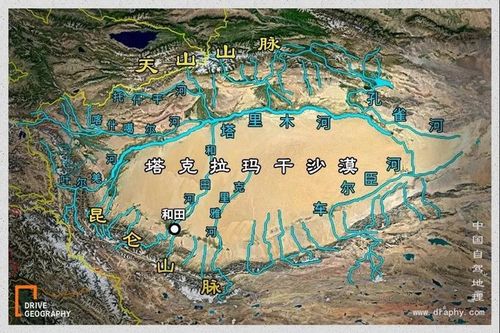 塔里木盆地主要水系,制图@《中国自驾地理》