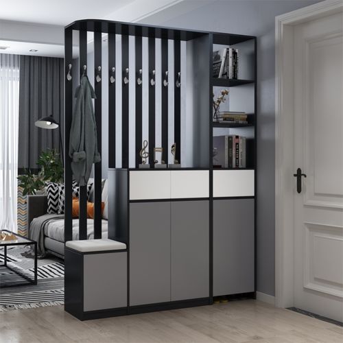 玄关柜客厅双面隔断柜轻奢分体鞋柜门口屏风家用门厅柜装饰带坐凳