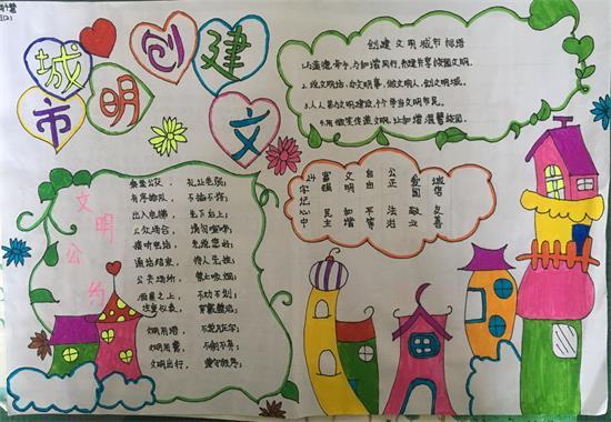 瓦甸小学开展创建文明城市主题手抄报评比活动