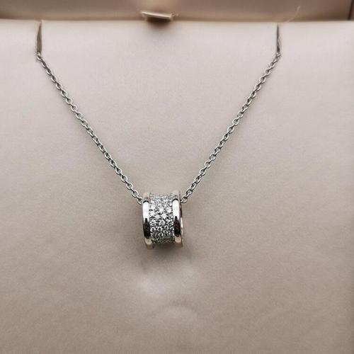 bvlgari 宝格丽18k白金满钻女士项链