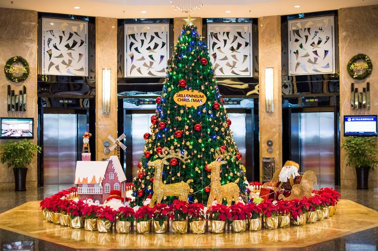 圣诞节店门装饰图片