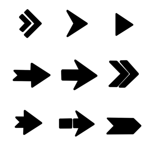 简约黑白箭头图标元素图片