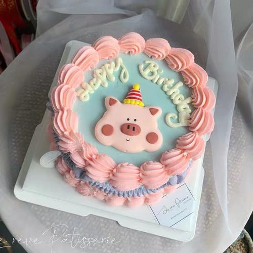 小猪小红书同款网红蛋糕插件软陶可爱圣诞稿子节日装扮用品