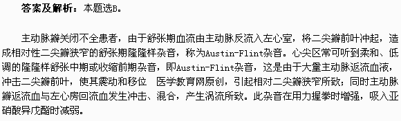 austin-flint杂音   c.durozier征         〖大家学习网www.topsage.   