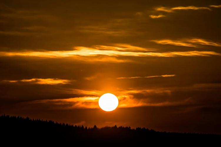日落,太阳,云彩,明亮的云,abendstimmung,天空,升起的太阳