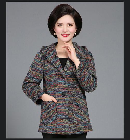 200斤胖妈妈装呢外套特大码中老年女装秋冬装连帽大衣