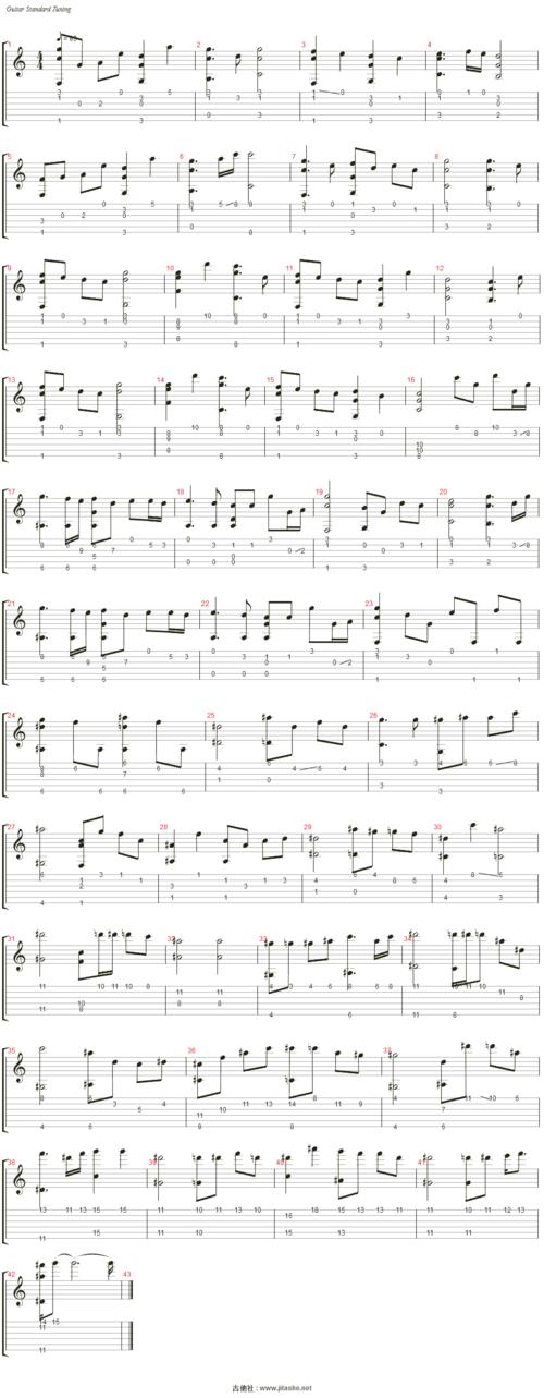插曲)吉他谱(nylon guitar)_radwimps