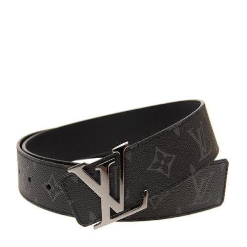 louis vuitton/路易威登 男士黑色lv印花经典双面板扣皮带腰带 m9043