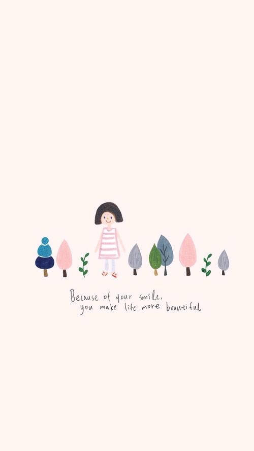 简单 插画 萌物 小清新 卡通 平铺 可爱 壁纸"