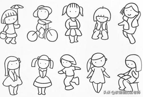 100多位形态各异的人物简笔画