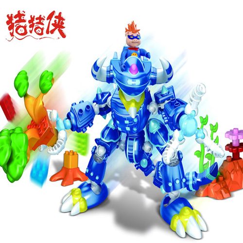 猪猪侠积木蓝雷龙机甲益智积木 7501大颗粒积木小白龙拼装玩具