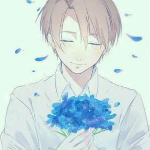 有没有类似这种图的就是动漫男的抱着一捧花的