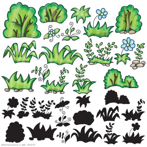关键词:手绘水彩植物插画 大树 小草 手绘 水彩绘 植物 插画 绿色