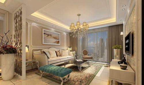 简欧风格三居室客厅组合柜装修图片效果图#204933411