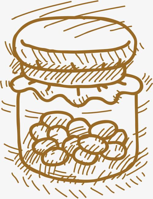 卡通手绘清新糖罐插画