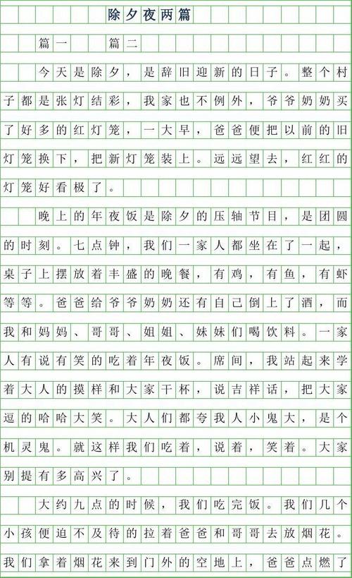 2019年除夕夜作文500字两篇