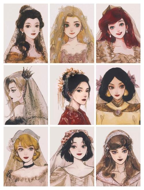 迪士尼公主_迪士尼乐园_旗袍_迪士尼怎么样_汉服_素描