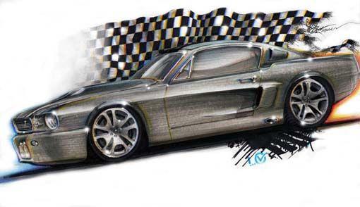 手绘汽车 铅笔画
