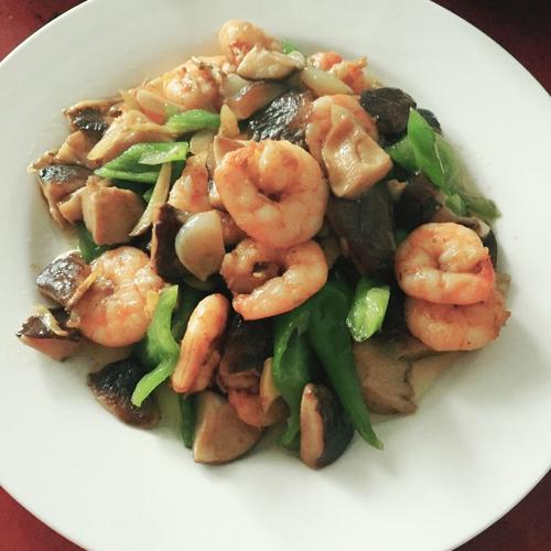 鲜香菇炒虾仁