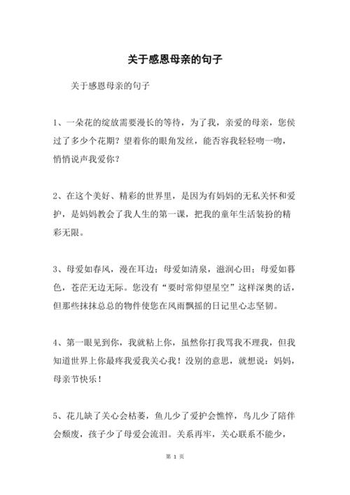 关于感恩母亲的句子
