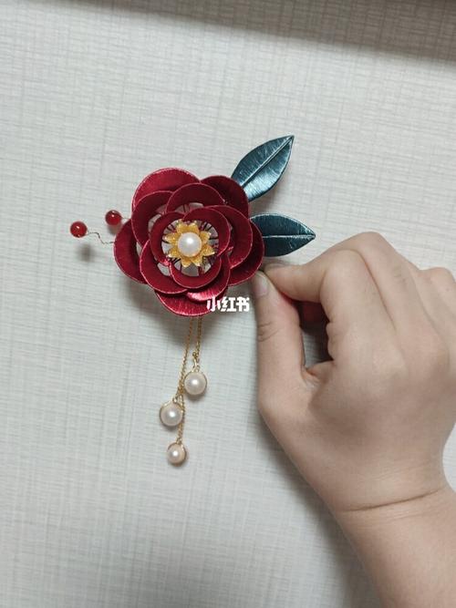 一朵山茶花_山茶花_缠花_新手_新手缠花_兴趣爱好_手工