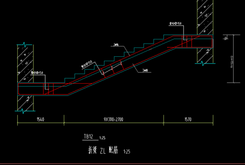 这种楼梯折梁怎么画呀