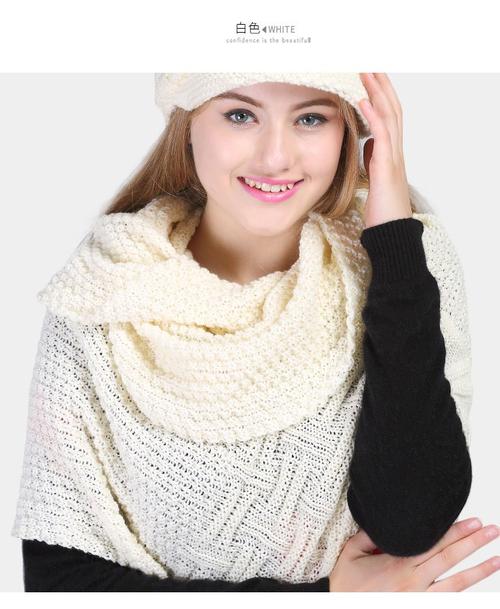 vec 女士粗毛线男女围巾编织围巾毛线手编粗线三角巾