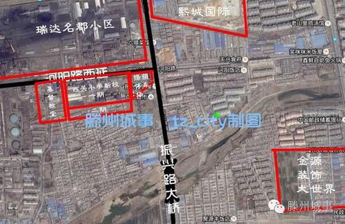 滕西发展规划示意图,从图中可以看到的项目有基础设施类的河阳路西延