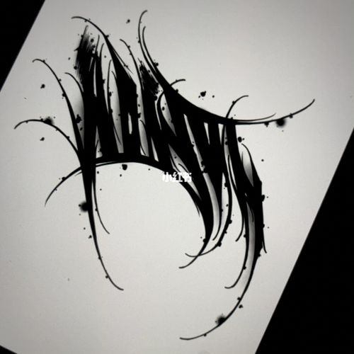 暗黑花体遮盖_纹身_花体字_花体字纹身_美妆_彩妆