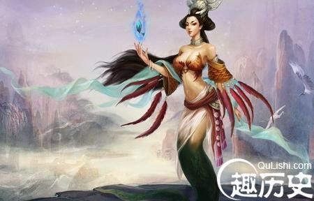 中国神话人物女娲娘娘的简笔画