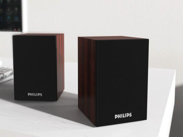 好评超20万飞利浦spa20木质桌面有源音箱仅69元