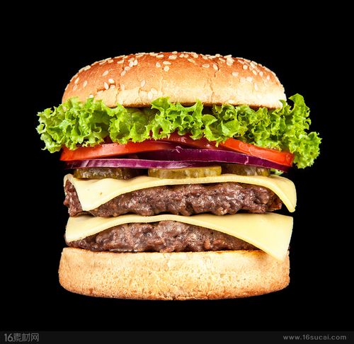双层汉堡美食高清图片 - 素材中国16素材网