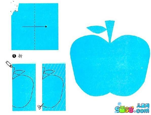 儿童剪纸苹果的剪法步骤