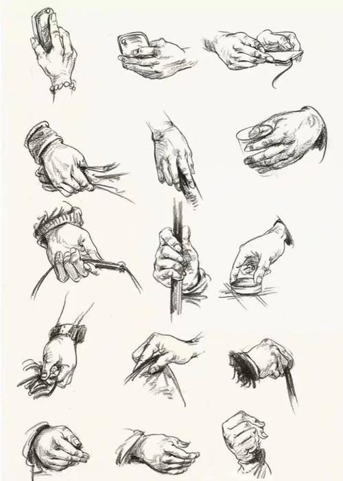 速写局部临摹范本(头手脚),教你速写人物的局部刻画