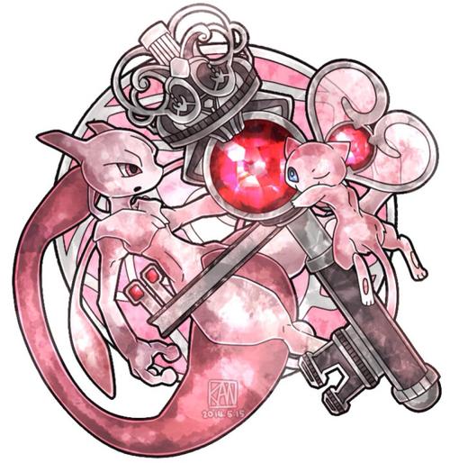 かんな】mew&amp;mewtwoxrhodolite,超梦&amp;梦幻x红榴石