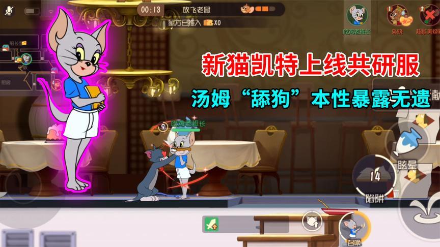 猫和老鼠手游:新猫凯特上线共研服,汤姆尽显"舔狗"本性